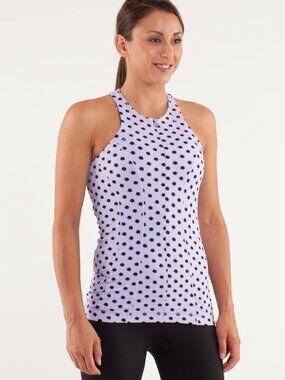 Lululemon Velo Vixen Sleeveless Cycling Jersey - High Noon Dot Lilac
